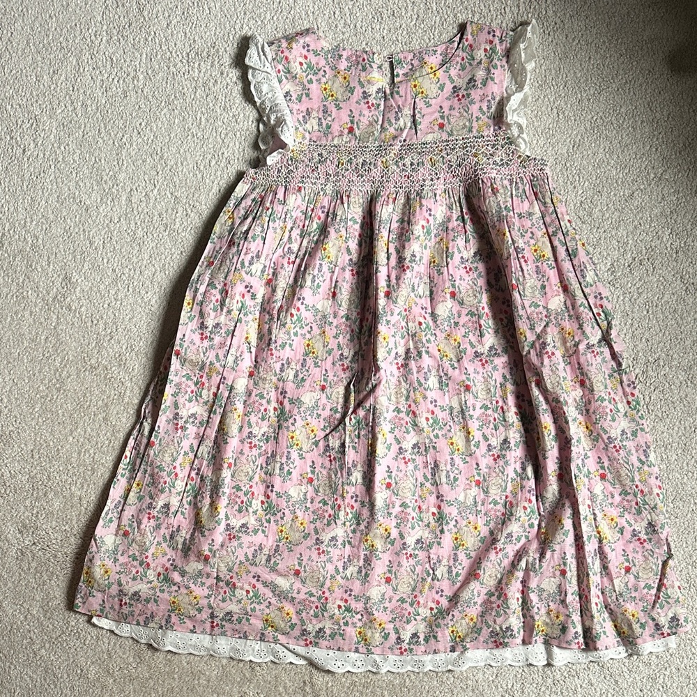 Mini Boden Bunny Floral Pink Kids Dress
